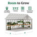 Little Cottage Co. 8x16 Colonial Gable Greenhouse interior shelving view