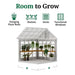 Little Cottage Co. 8x8 Colonial Gable Greenhouse interior shelving view