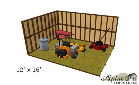 EZ-Fit 12x16 Heritage Shed Kit layout diagram