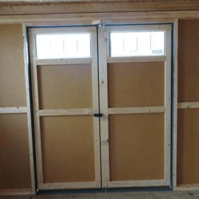 EZ-Fit 12x24 Heritage Shed Kit double door interior detail