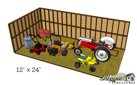 EZ-Fit 12x24 Heritage Shed Kit layout diagram