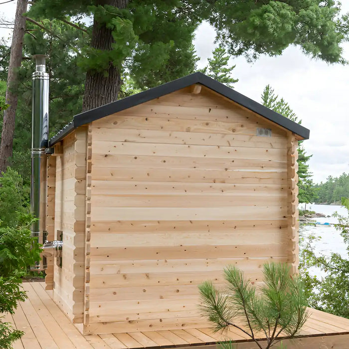 Dundalk Canadian Timber Georgian Cabin Sauna with Porch - Back