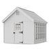 White little cottage co 10x12 colonial greenhouse gable with a slanted roof on a white background