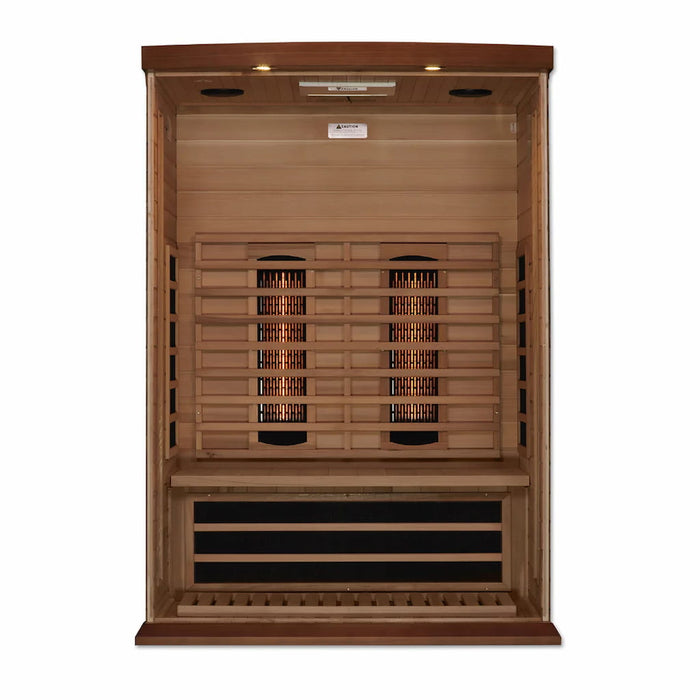 Golden Designs Maxxus 2-Person Full Spectrum Infrared Sauna with Near Zero EMF in Canadian Red Cedar - Interior