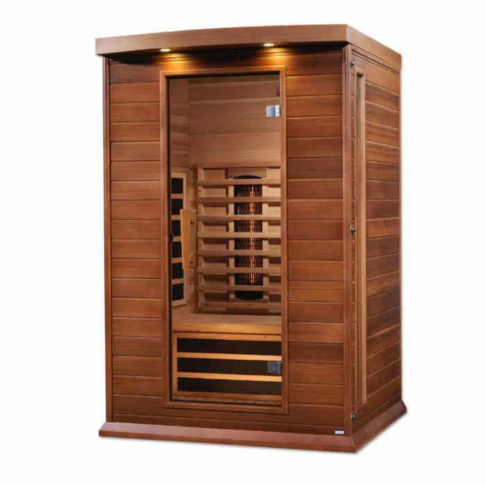 Golden Designs Maxxus 2-Person Full Spectrum Infrared Sauna with Near Zero EMF in Canadian Red Cedar - Side