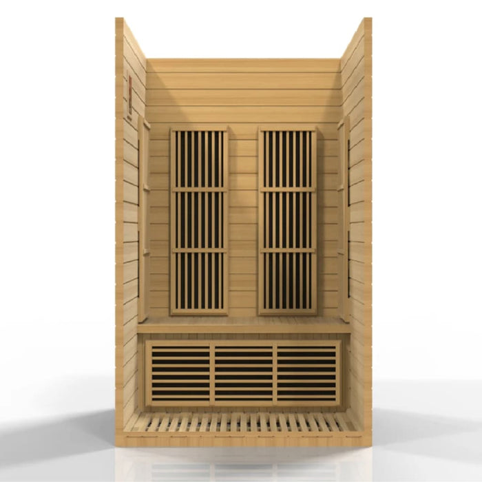 Golden Designs Maxxus Seattle 2-Person FAR Infrared Sauna with Low EMF in Canadian Hemlock - Interior