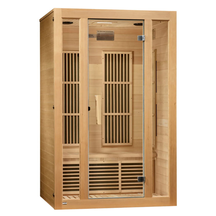 Golden Designs Maxxus Seattle 2-Person FAR Infrared Sauna with Low EMF in Canadian Hemlock - Main