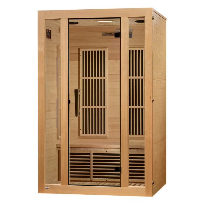 Golden Designs Maxxus Seattle 2-Person FAR Infrared Sauna with Low EMF in Canadian Hemlock - Side