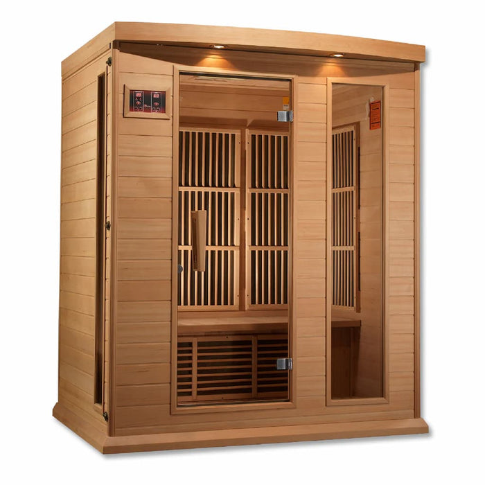3-Person Infrared Sauna with Low EMF in Canadian Hemlock | Golden