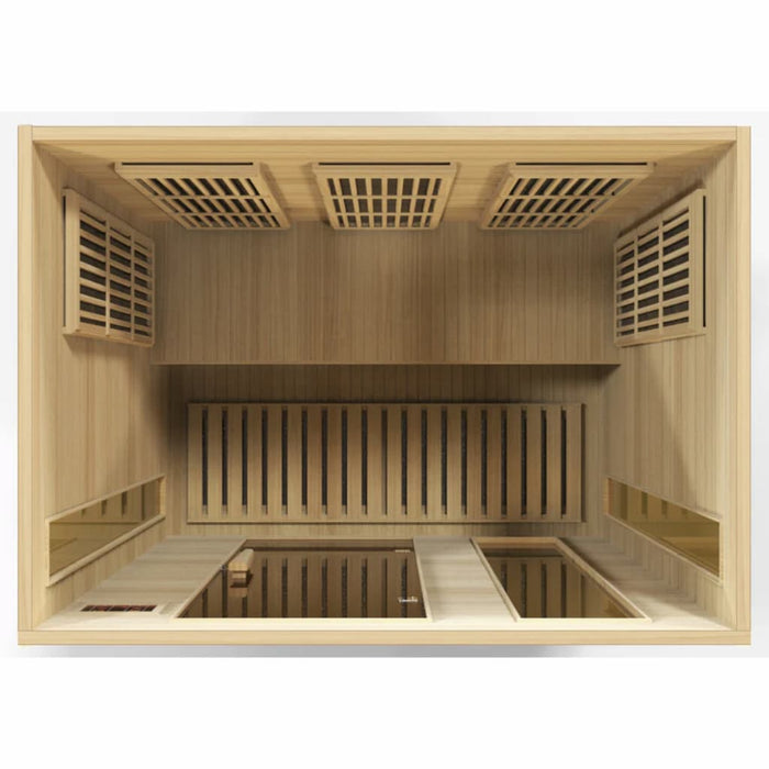 Golden Designs Maxxus 3-Person FAR Infrared Sauna with Low EMF in Canadian Hemlock - Top