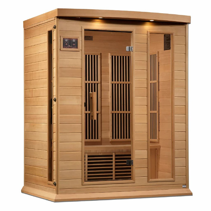 Golden Designs Maxxus 3-Person FAR Infrared Sauna Near Zero EMF in Canadian Hemlock - Main