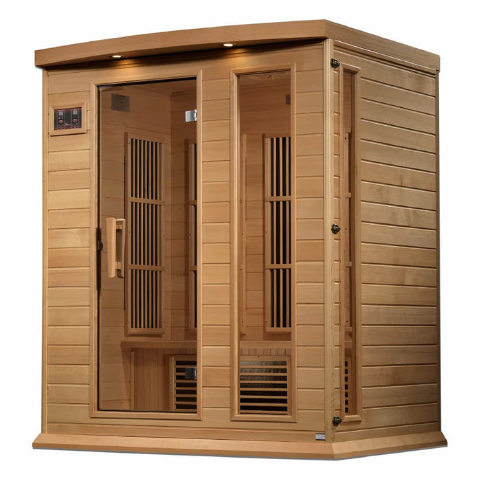 Golden Designs Maxxus 3-Person FAR Infrared Sauna Near Zero EMF in Canadian Hemlock - Side