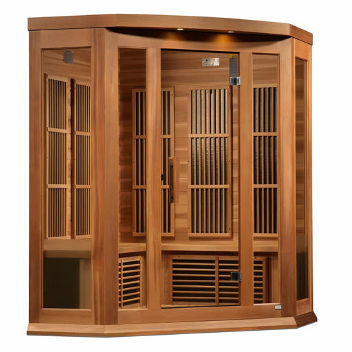 Golden Designs Maxxus Corner 3-Person FAR Infrared Sauna with Low EMF in Canadian Red Cedar - Main