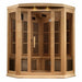 Golden Designs Maxxus Corner 3-Person FAR Infrared Sauna Near Zero EMF in Canadian Hemlock - Front