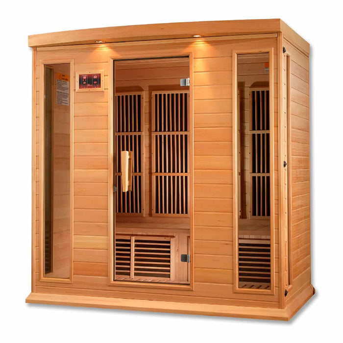 Golden Designs Maxxus 4-Person FAR Infrared Sauna with Low EMF in Canadian Hemlock - Side