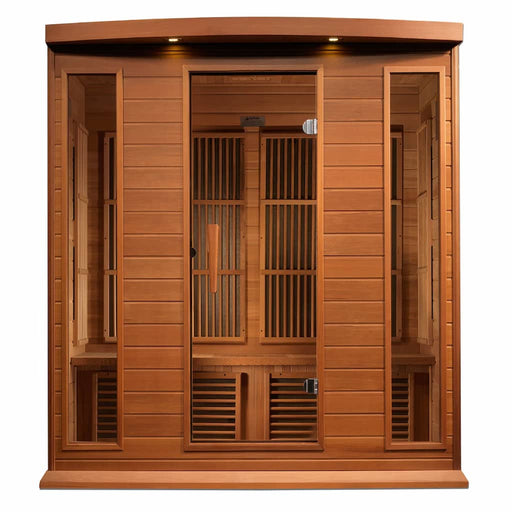 Golden Designs Maxxus 4-Person FAR Infrared Sauna with Low EMF in Canadian Red Cedar - Front