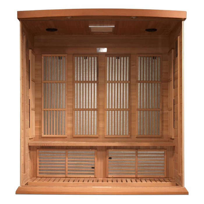 Golden Designs Maxxus 4-Person FAR Infrared Sauna with Low EMF in Canadian Red Cedar - Interior