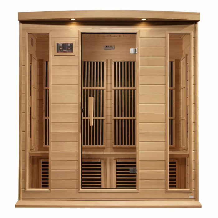 Golden Designs Maxxus 4-Person FAR Infrared Sauna with Near Zero EMF in Canadian Hemlock - Front