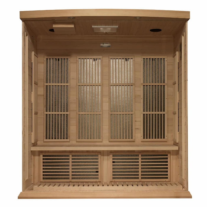 Golden Designs Maxxus 4-Person FAR Infrared Sauna with Near Zero EMF in Canadian Hemlock - Interior