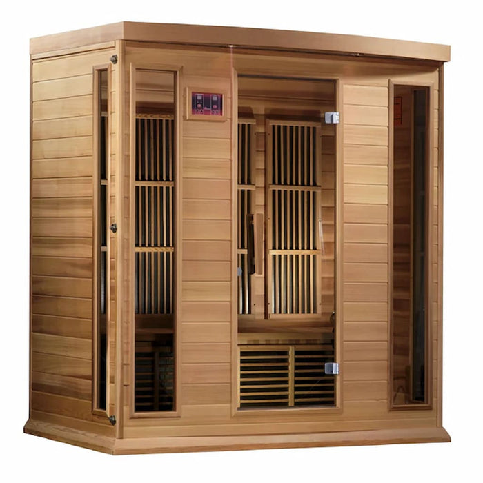 Golden Designs Maxxus Corner 4-Person FAR Infrared Sauna with Near Zero EMF in Canadian Red Cedar - Main