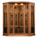 Golden Designs Maxxus Corner 3-person Full Spectrum Infrared Sauna with Near Zero EMF in Canadian Red Cedar - Front