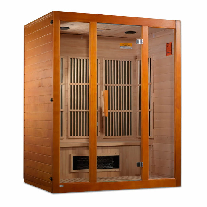 Golden Designs Maxxus "Alpine" Dual Tech 3-Person FAR Infrared Sauna with Low EMF in Canadian Hemlock - Main