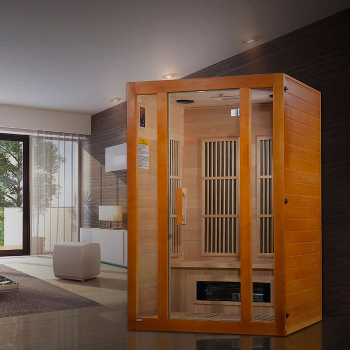 Golden Designs Maxxus Aspen Dual Tech 2-Person FAR Infrared Sauna with Low EMF in Canadian Hemlock - Overview