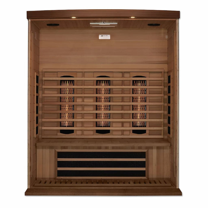 Golden Designs Maxxus 3-Person Full Spectrum Infrared Sauna with Near Zero EMF in Canadian Red Cedar - Interior