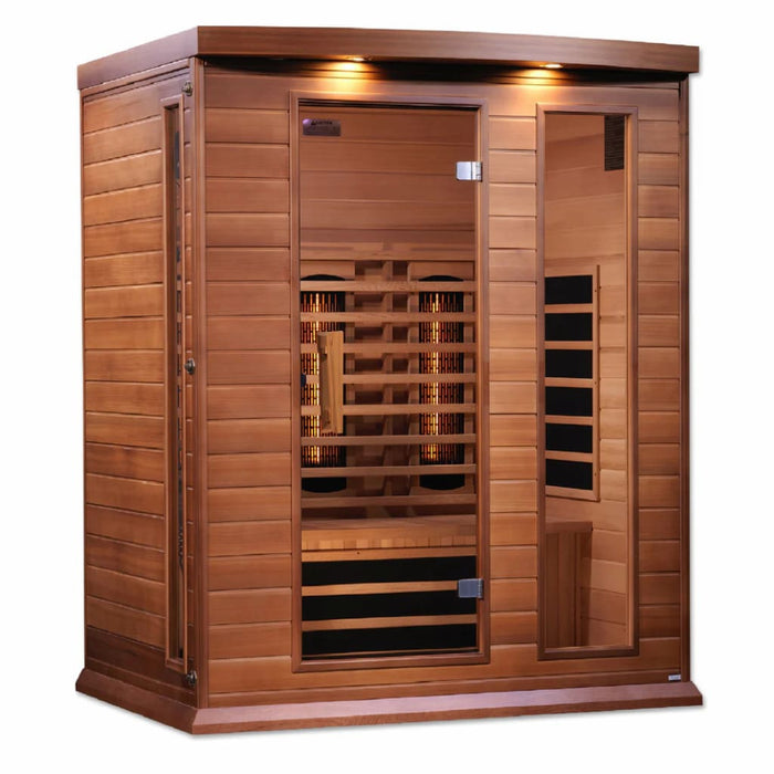 Golden Designs Maxxus 3-Person Full Spectrum Infrared Sauna with Near Zero EMF in Canadian Red Cedar - Main
