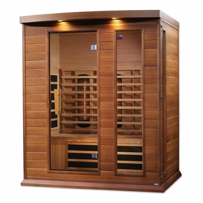 Golden Designs Maxxus 3-Person Full Spectrum Infrared Sauna with Near Zero EMF in Canadian Red Cedar - Side