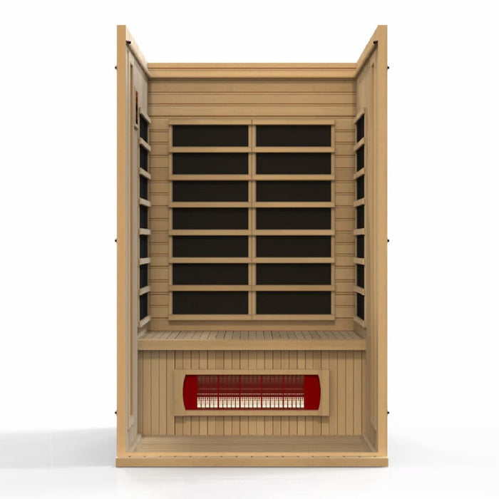 Golden Designs Maxxus Serenity 2-Person FAR Infrared Sauna with Low EMF in Canadian Hemlock - Interior