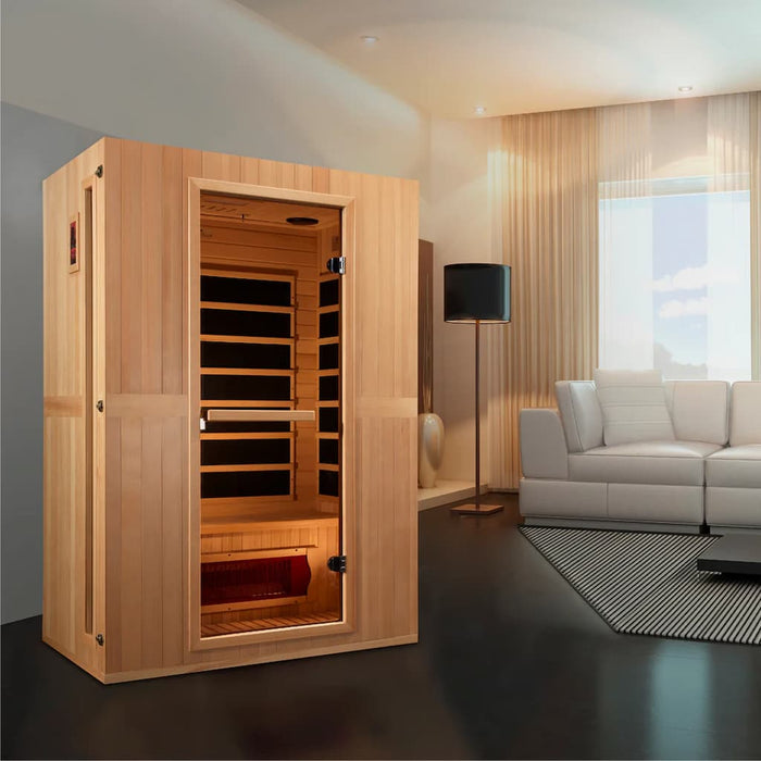 Golden Designs Maxxus Serenity 2-Person FAR Infrared Sauna with Low EMF in Canadian Hemlock - Overview