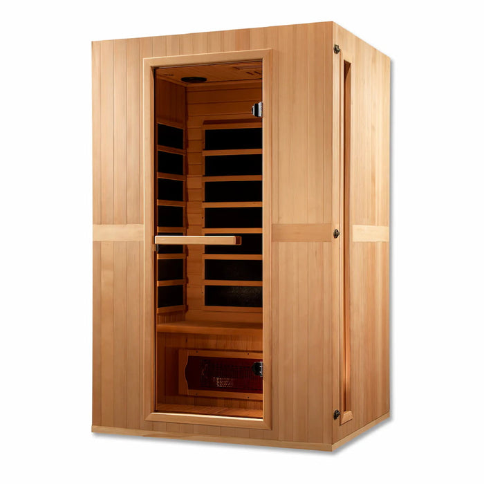 Golden Designs Maxxus Serenity 2-Person FAR Infrared Sauna with Low EMF in Canadian Hemlock - Side