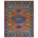Isolated full rug with central medallion and fringe