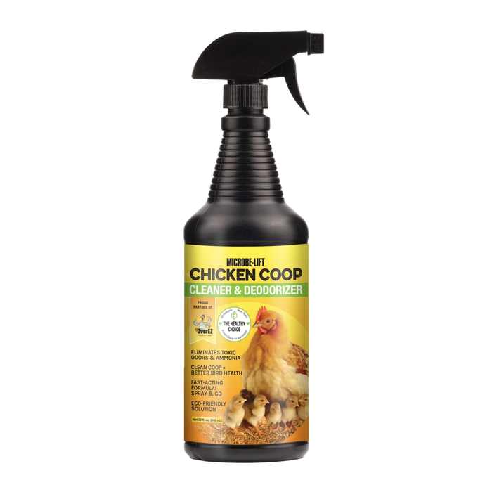 Microbe-Lift Chicken Coop Cleaner & Deodorizer 32 oz trigger spray bottle shown from the front