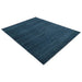 Angled full view of the Midnight Blue rectangular hand-knotted wool rug