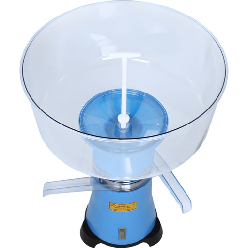 Blue Milky Day Electric Cream Seperator 100-19 with a clear plastic container on a white background