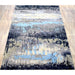 Modern Abstract Blue and Gray Hand Tufted Wool 5x8 Area Rug full view