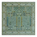 Wide full view of the Moss Green and Ivory wool rug