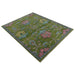 Oblique perspective showing the whole hand-knotted rug