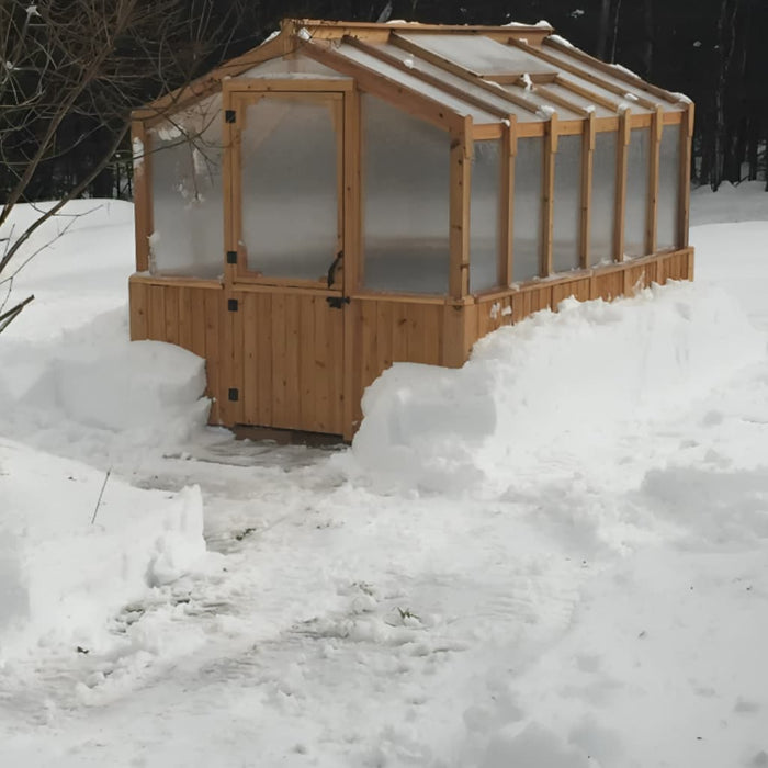 Outdoor Living Today - 8x12 Cedar Greenhouse - in Snow