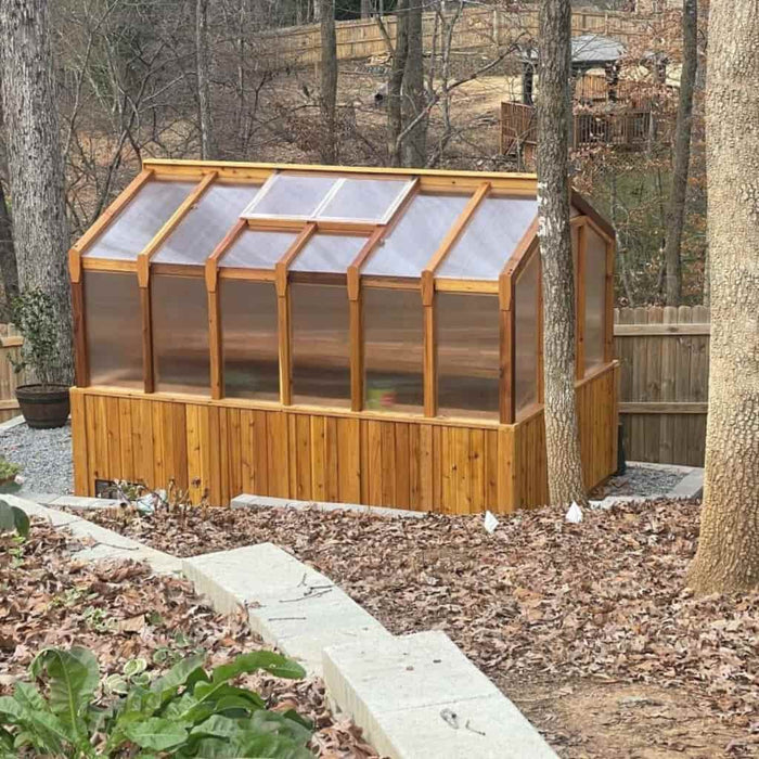 Outdoor Living Today - 8x12 Cedar Greenhouse - Side View