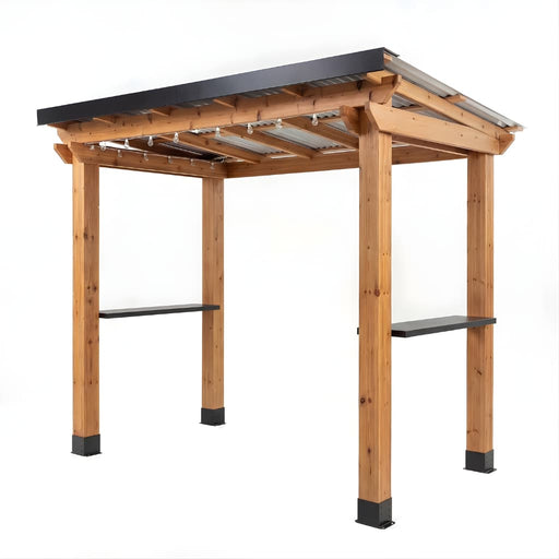 Outdoor Living Today 8x5 Grill Gazebo with a black roof on a white background