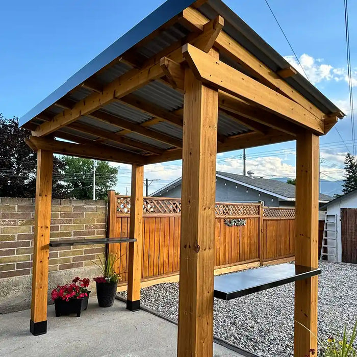 Outdoor Living Today 8x5 Grill Gazebo with a metal roof in an outdoor setting