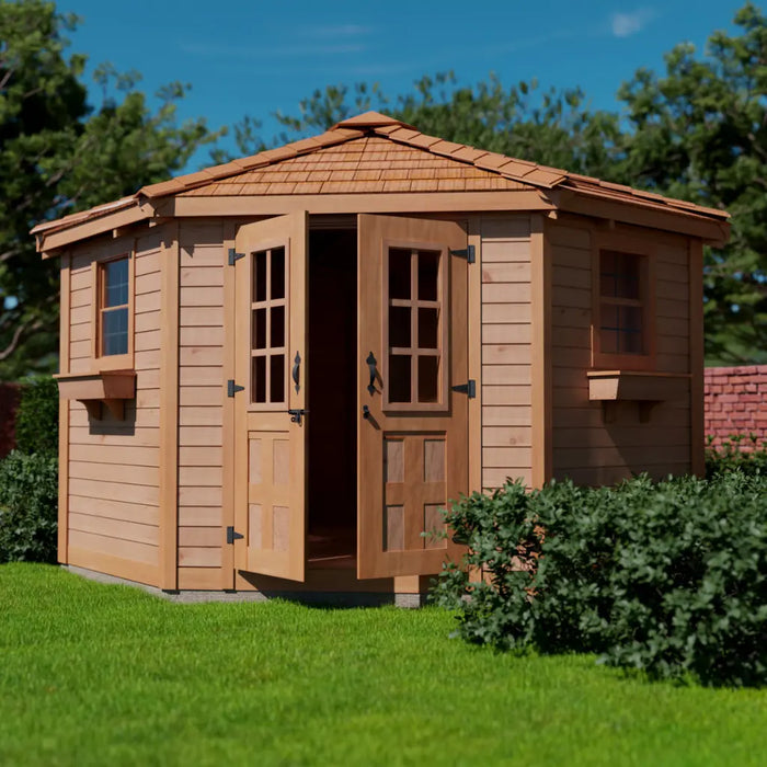 Outdoor Living Today - 9x9 Penthouse Cedar Garden Shed - Front