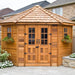 Outdoor Living Today - 9x9 Penthouse Cedar Garden Shed - Front with Double Doors