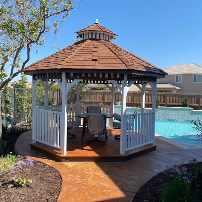 Outdoor Living Today - 10' Bayside Panelized Octagon Gazebo - Pool side Painted