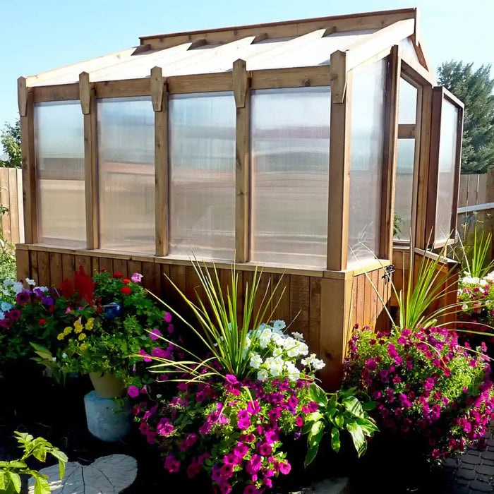 Outdoor Living Today - 8x8 Cedar Greenhouse - Door Open