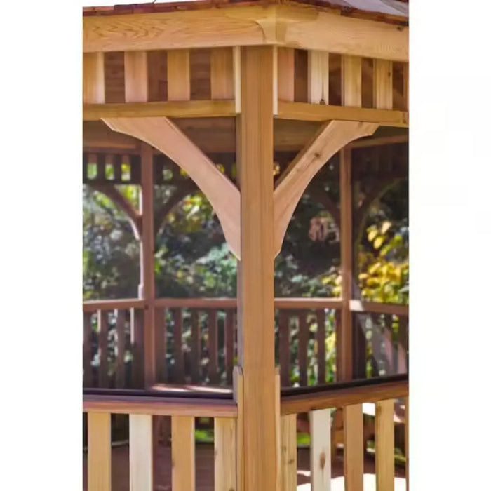 Outdoor Living Today - 10′ Bayside Gazebo with Screen Kit - Corner