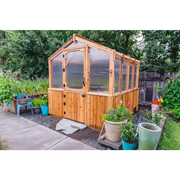 Outdoor Living Today - 8x8 Cedar Greenhouse - Full View